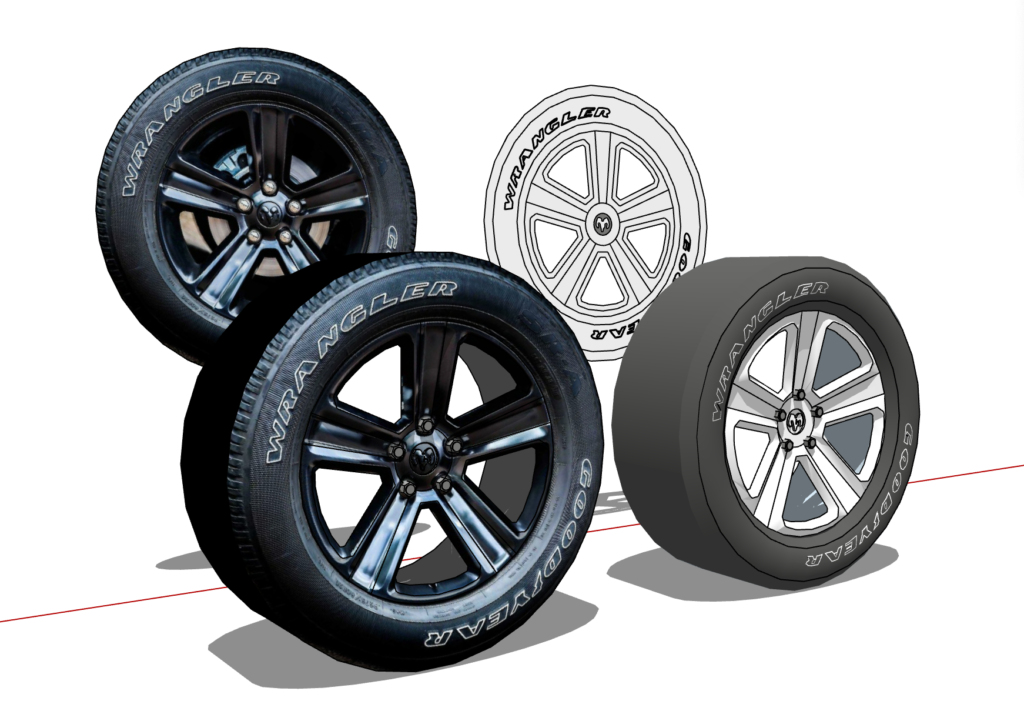 modeling tire（Dodge Ram)